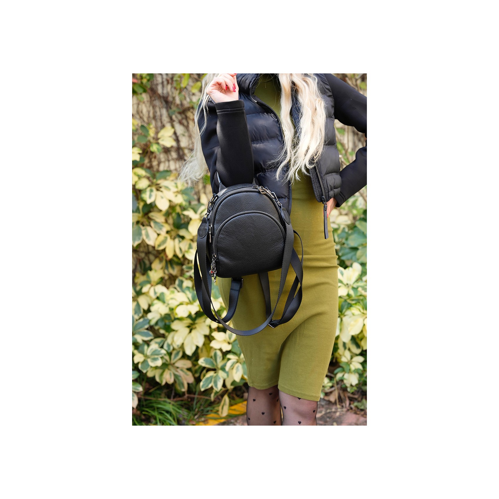 Жіночий шкіряний рюкзак Alize чорний