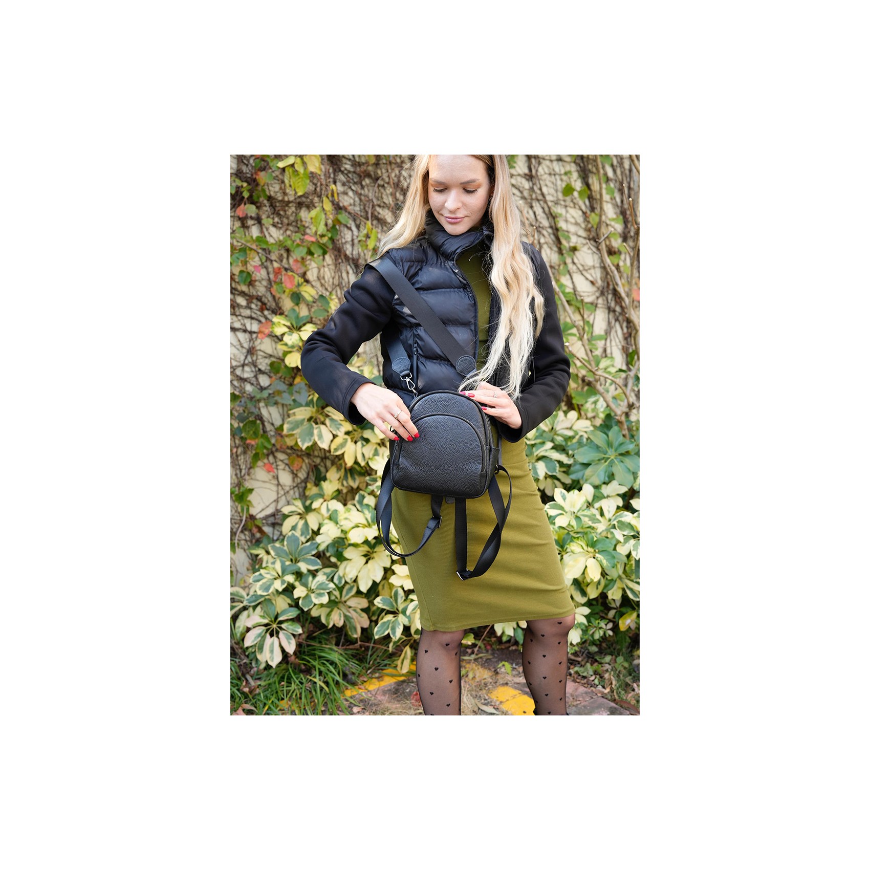 Женский кожаный рюкзак Alize черный