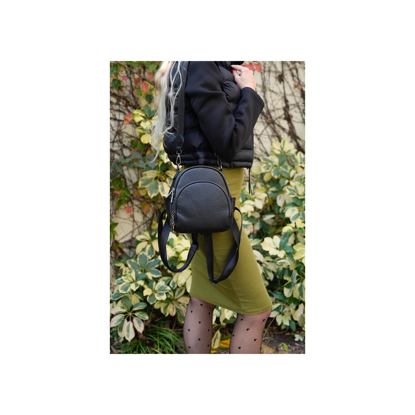 Женский кожаный рюкзак Alize черный