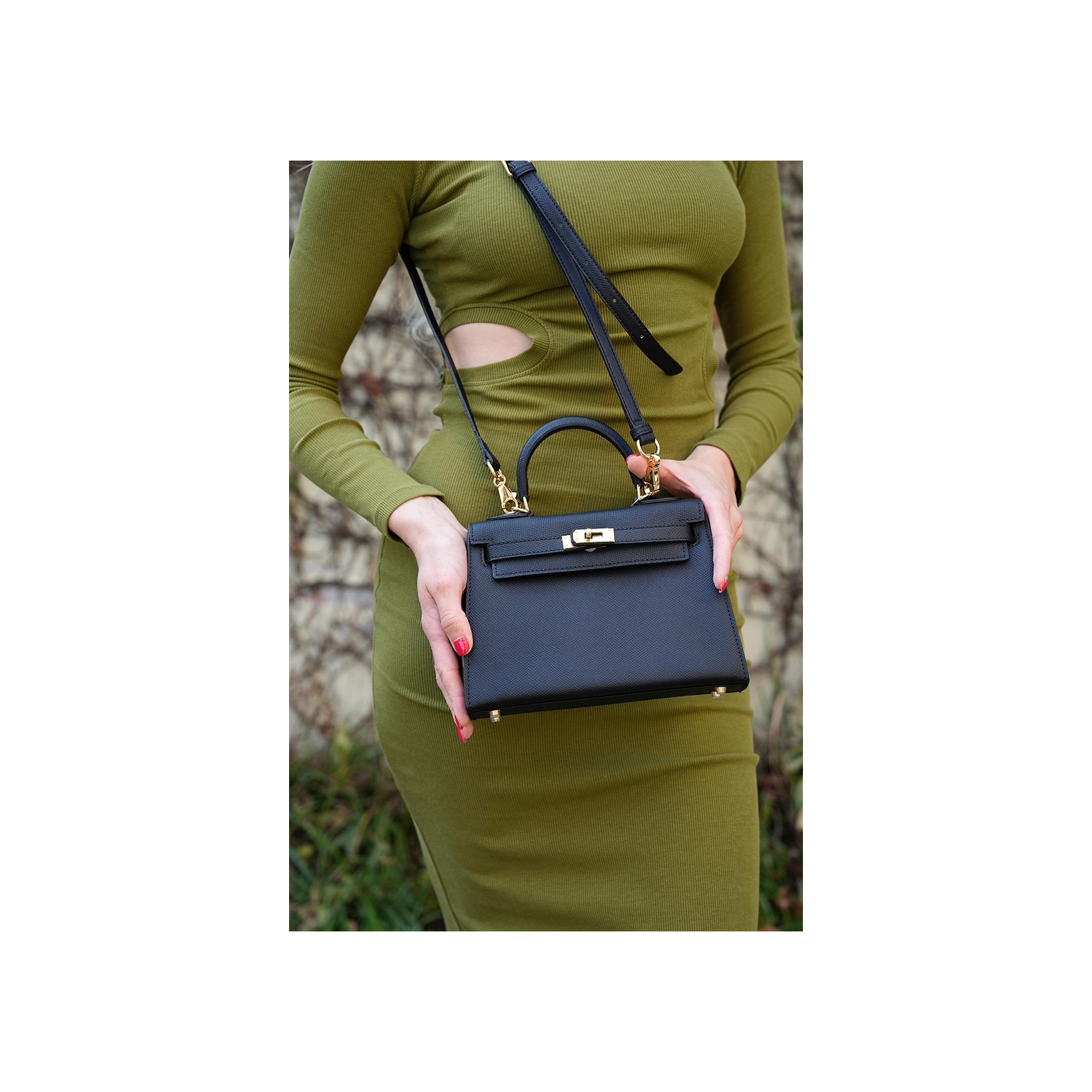 Жіноча шкіряна сумка Kelly чорна