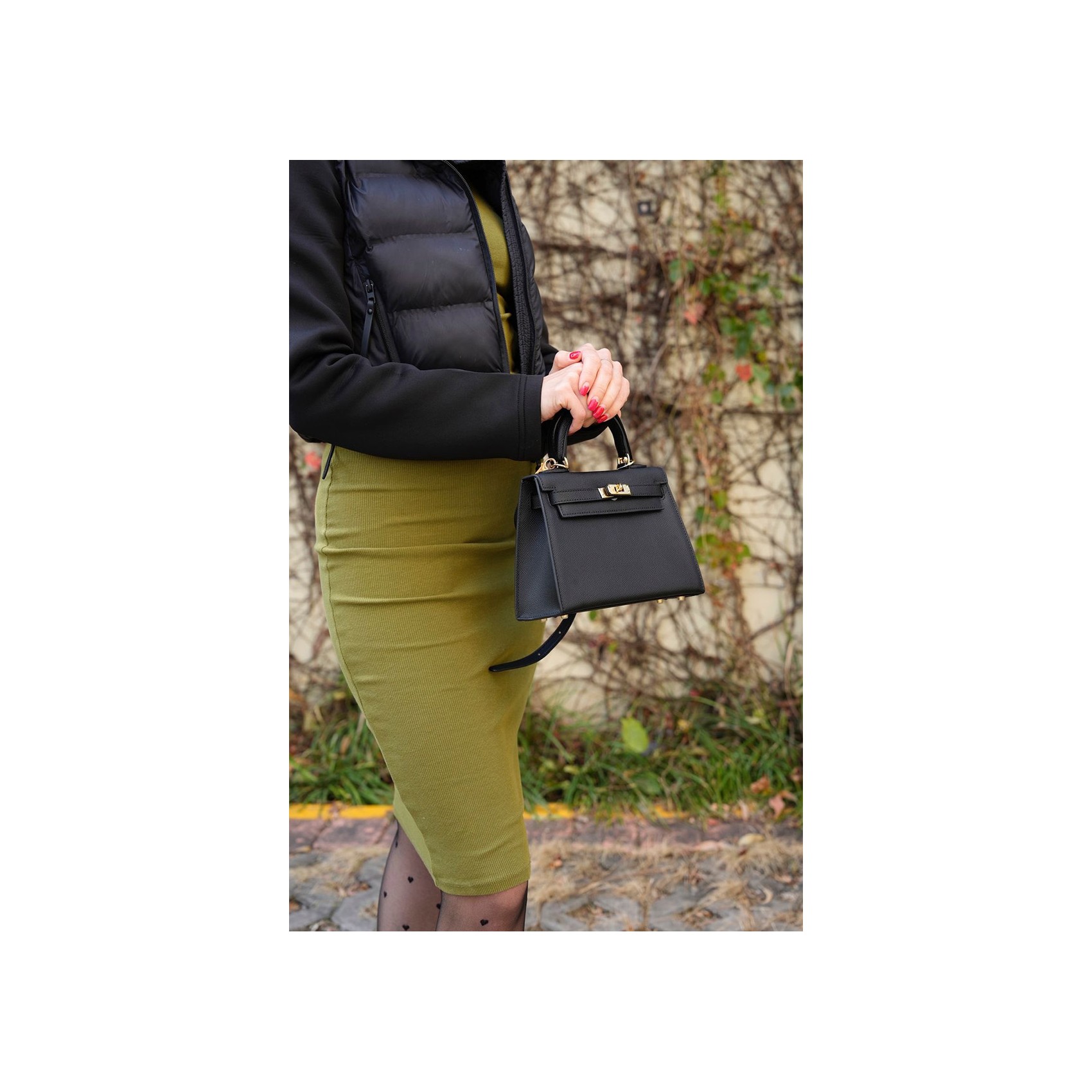 Жіноча шкіряна сумка Kelly чорна