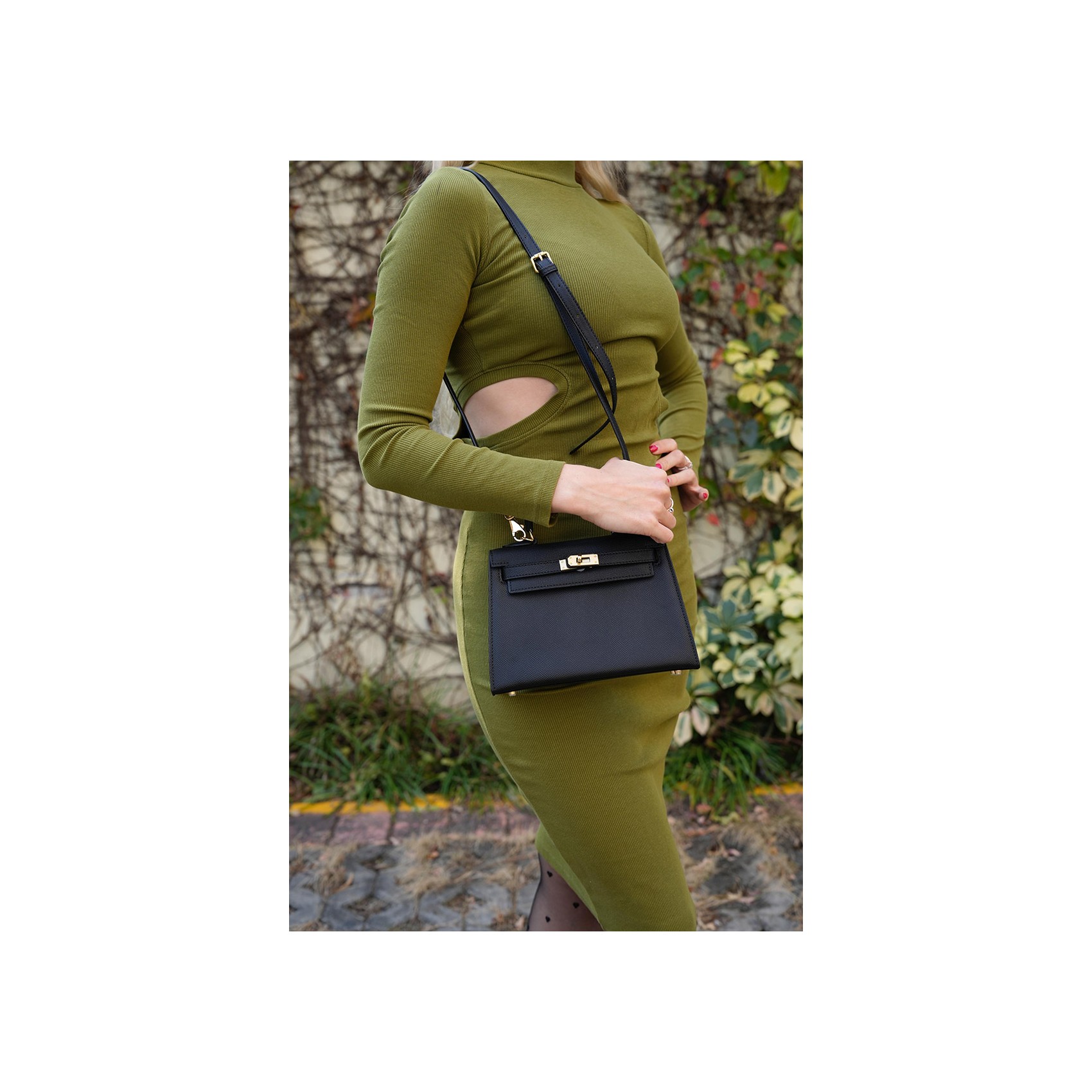 Жіноча шкіряна сумка Kelly чорна