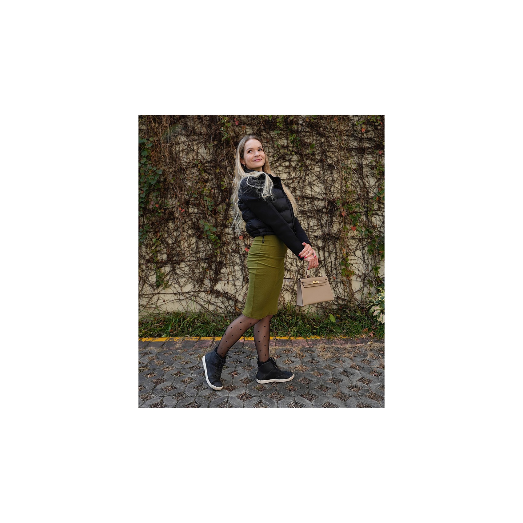 Женская кожаная сумка Kelly серо-бежевая