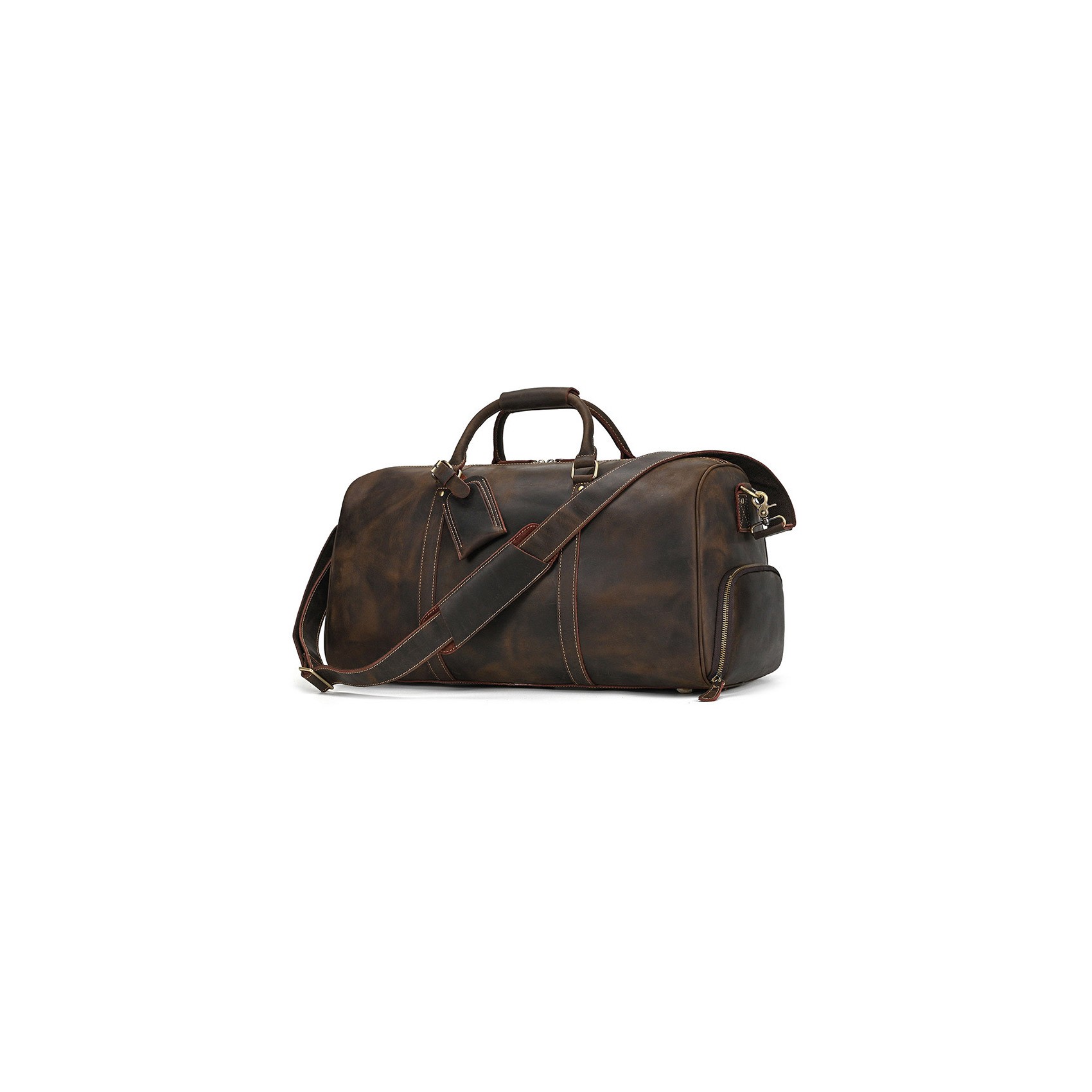 Чоловіча шкіряна дорожня сумка Wilfred темно-коричнева