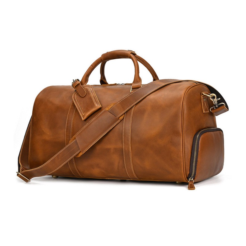 Мужская кожаная дорожная сумка Wilfred светло-коричневая