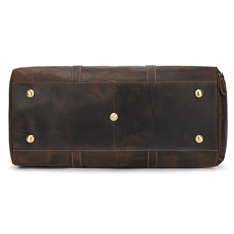 Мужская кожаная дорожная сумка Wilfred темно-коричневая - 4 фото