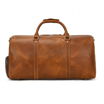 Чоловіча шкіряна дорожня сумка Wilfred світло-коричнева фото