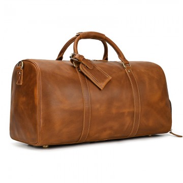 Мужская кожаная дорожная сумка Wilfred светло-коричневая фото