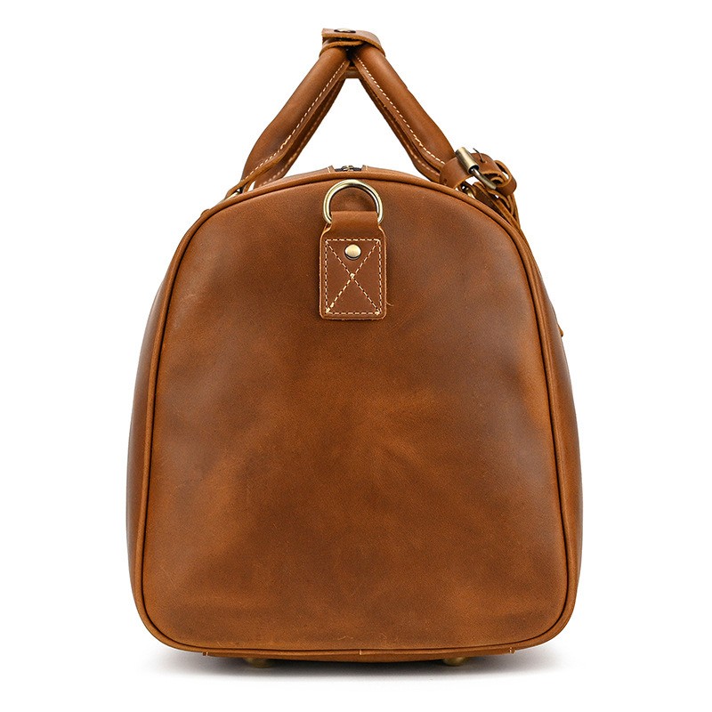 Мужская кожаная дорожная сумка Wilfred светло-коричневая - 5 фото