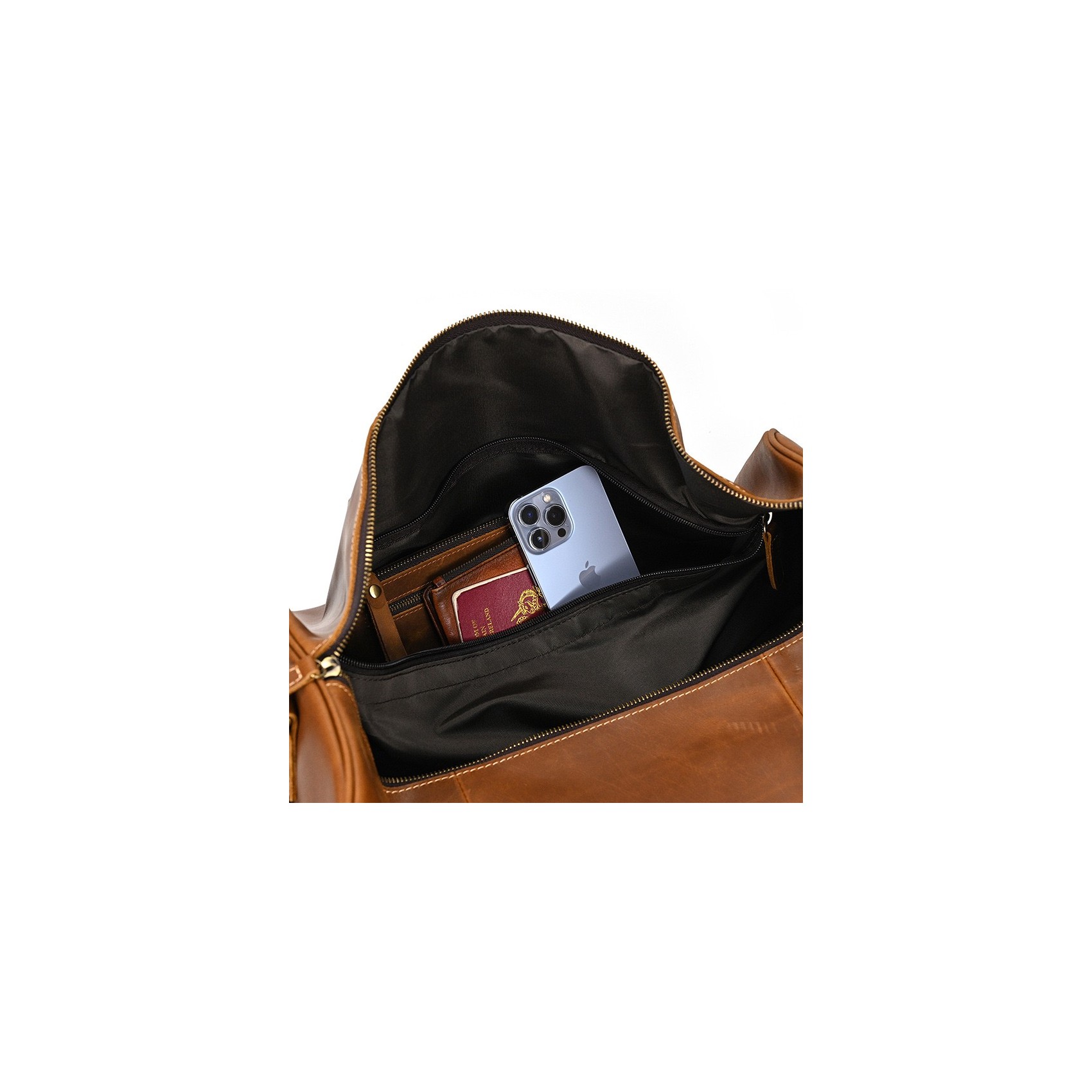 Мужская кожаная дорожная сумка Wilfred светло-коричневая