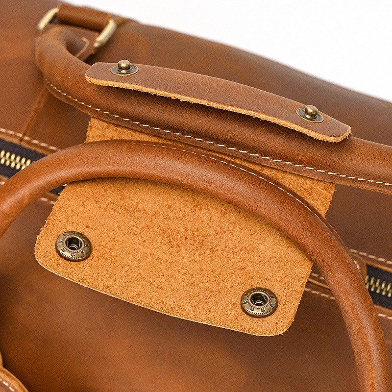 Чоловіча шкіряна дорожня сумка Wilfred світло-коричнева - 11 фото