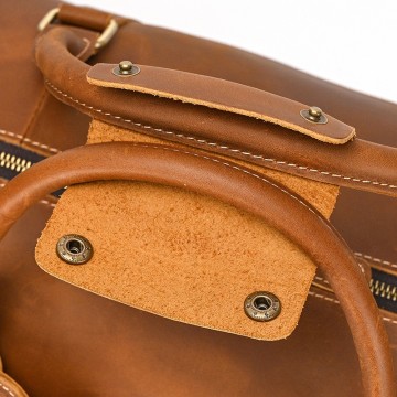 Чоловіча шкіряна дорожня сумка Wilfred світло-коричнева фото