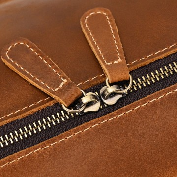 Мужская кожаная дорожная сумка Wilfred светло-коричневая фото