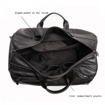 Чоловіча шкіряна дорожня сумка Arnold чорна фото