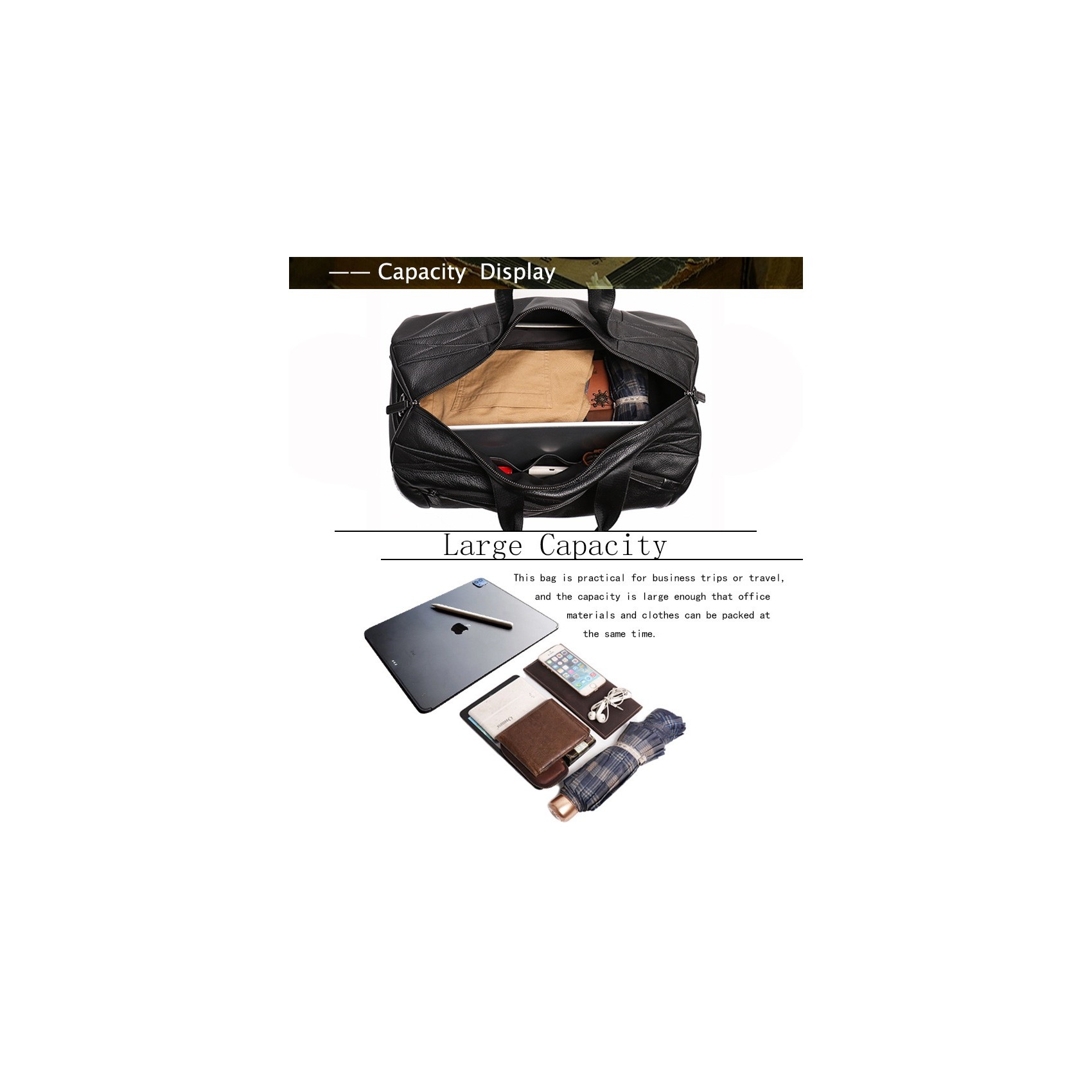 Мужская кожаная дорожная сумка Arnold черная