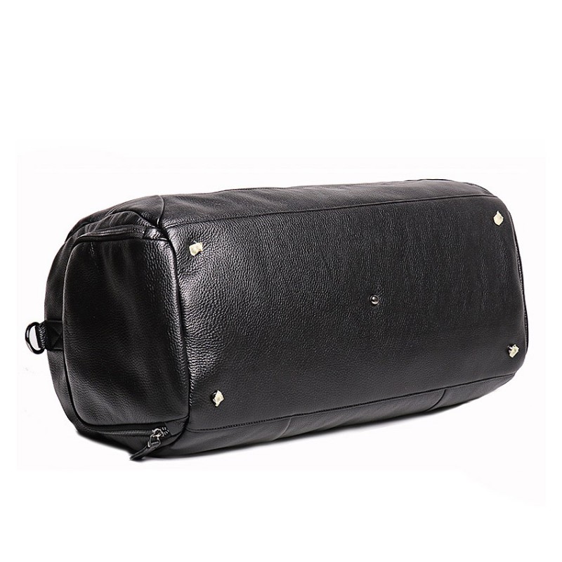 Мужская кожаная дорожная сумка Arnold черная - 13 фото