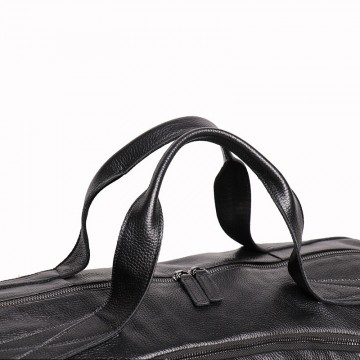 Чоловіча шкіряна дорожня сумка Arnold чорна фото