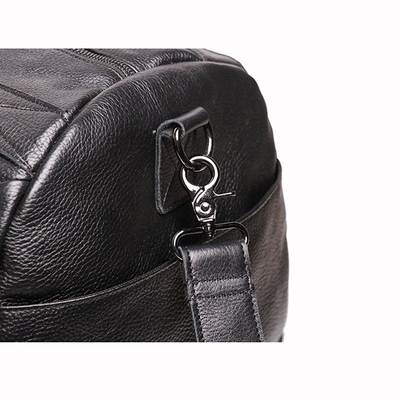 Мужская кожаная дорожная сумка Arnold черная - 18 фото