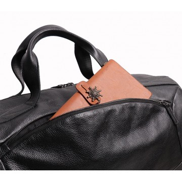 Мужская кожаная дорожная сумка Arnold черная фото