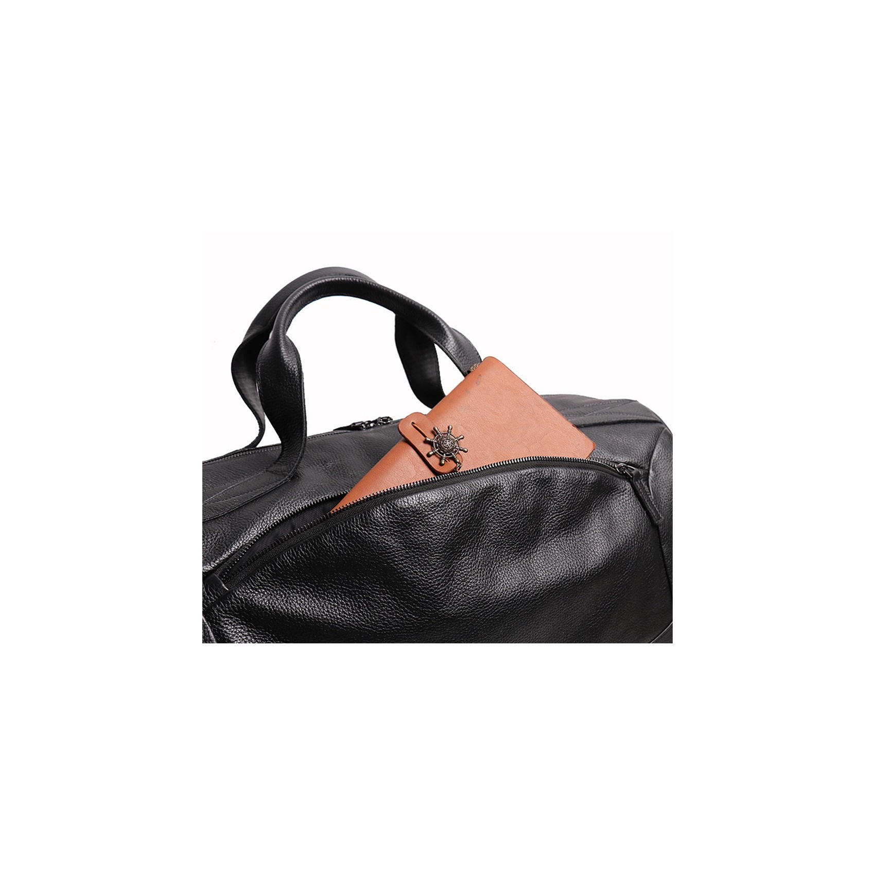 Чоловіча шкіряна дорожня сумка Arnold чорна