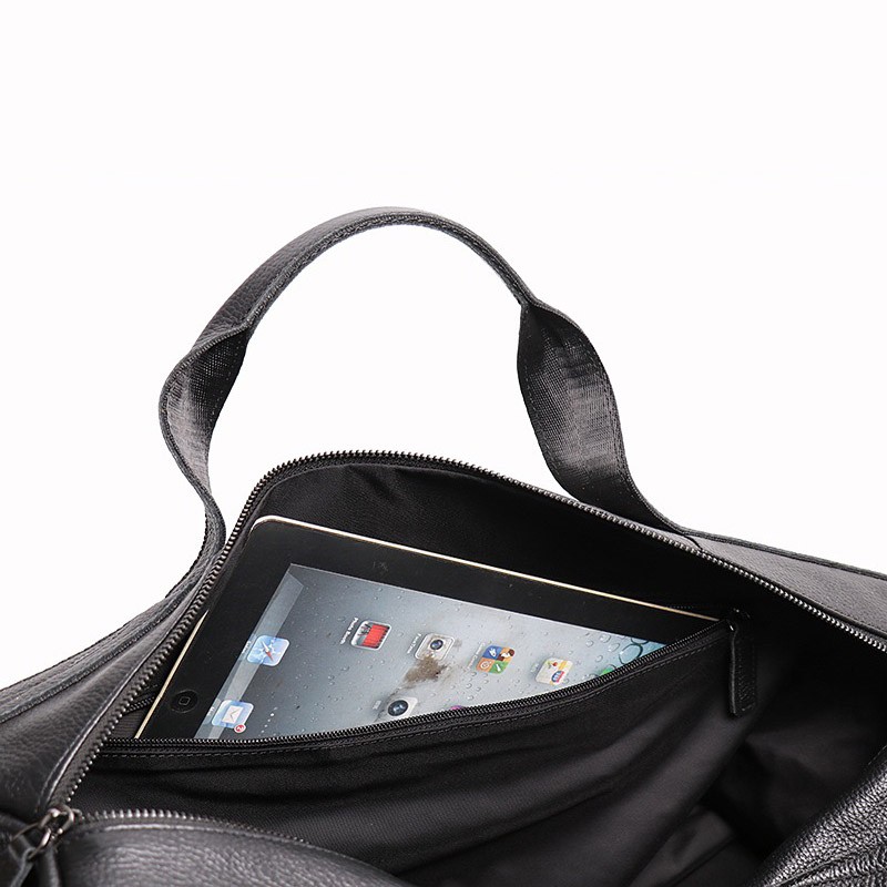 Мужская кожаная дорожная сумка Arnold черная - 20 фото