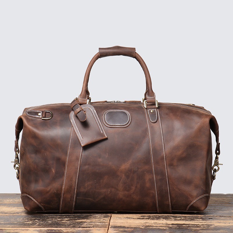 Мужская кожаная дорожная сумка Franklin темно-коричневая