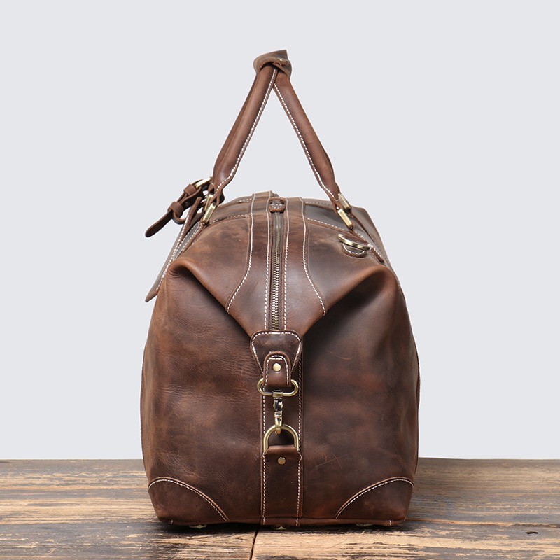 Чоловіча шкіряна дорожня сумка Franklin темно-коричнева - 2 фото