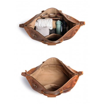 Чоловіча шкіряна дорожня сумка Franklin темно-коричнева фото