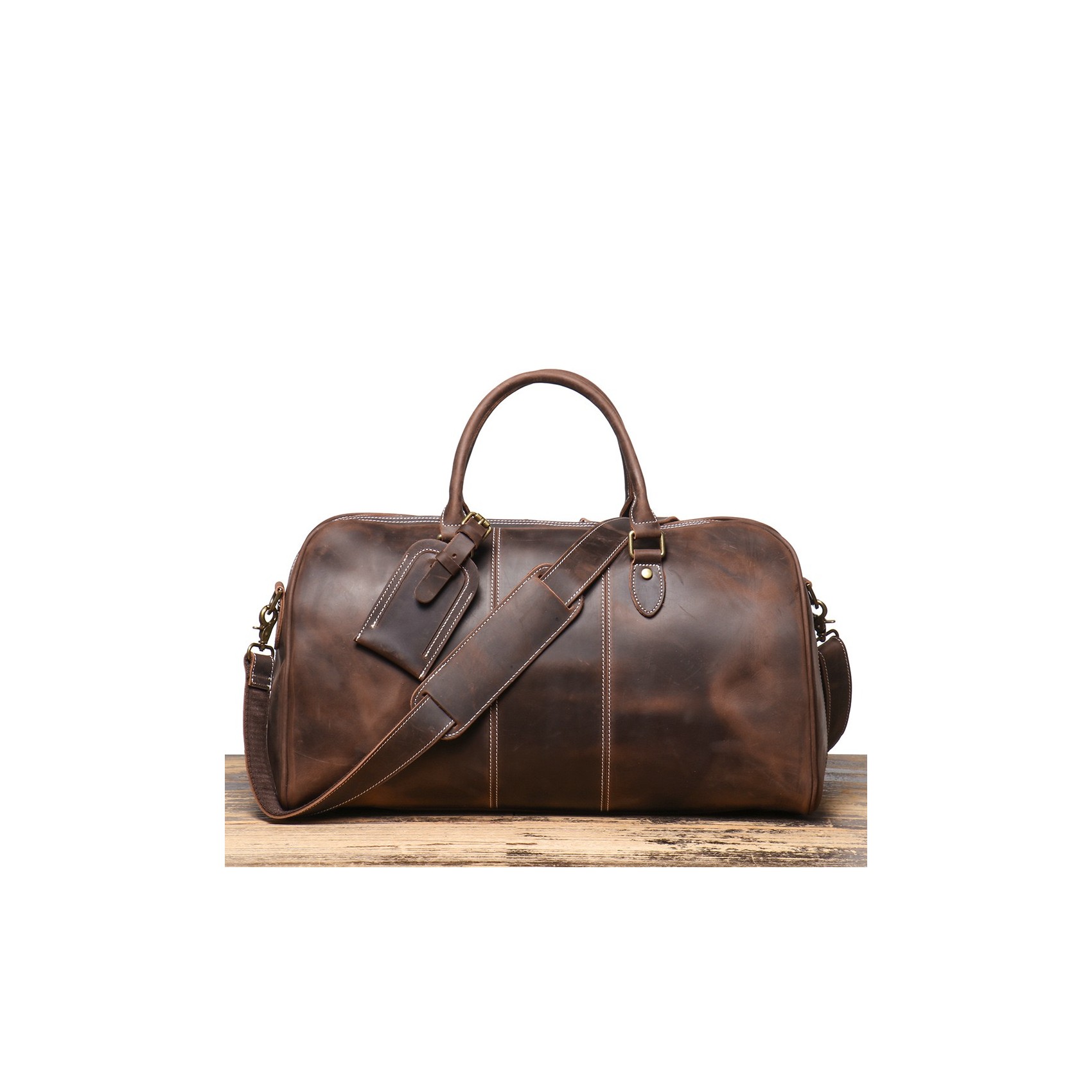 Мужская кожаная дорожная сумка Clayton темно-коричневая