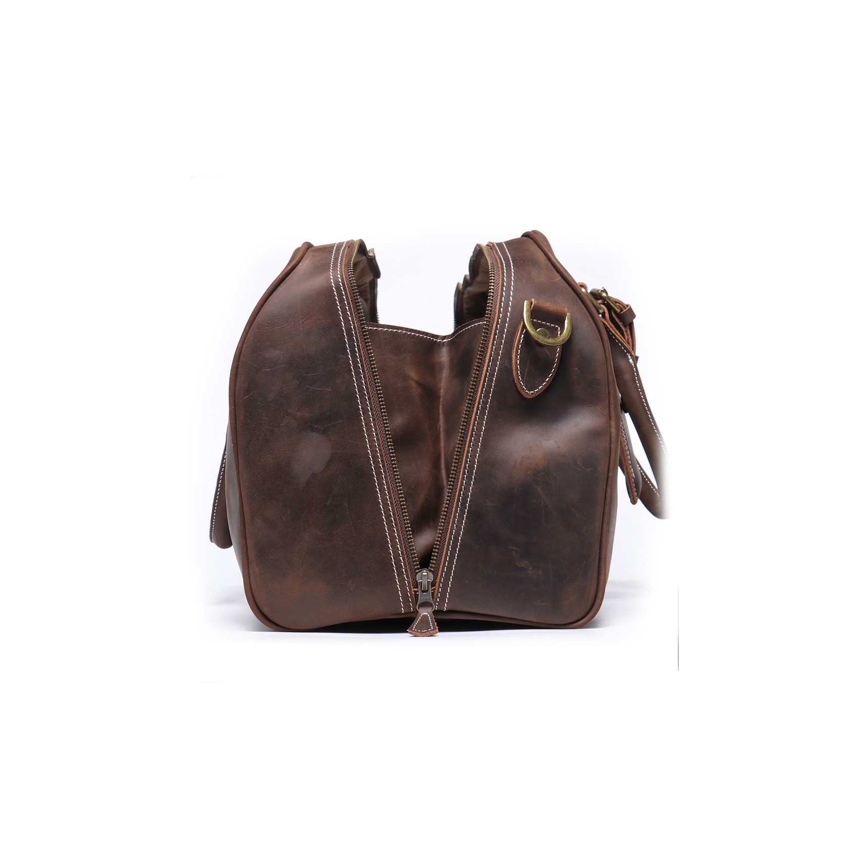 Чоловіча шкіряна дорожня сумка Clayton темно-коричнева