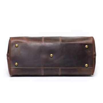 Чоловіча шкіряна дорожня сумка Clayton темно-коричнева фото