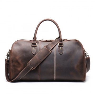 Мужская кожаная дорожная сумка Clayton темно-коричневая фото