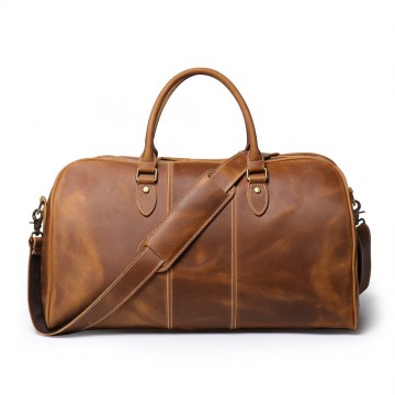 Чоловіча шкіряна дорожня сумка Clayton світло-коричнева фото