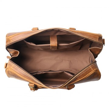 Чоловіча шкіряна дорожня сумка Clayton світло-коричнева фото