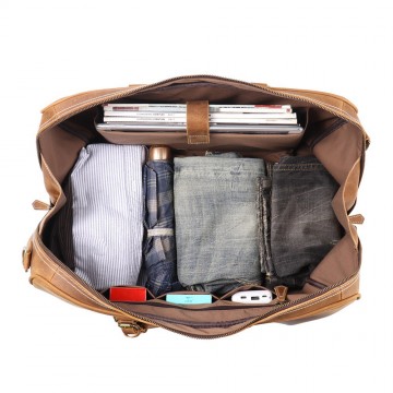 Мужская кожаная дорожная сумка Clayton светло-коричневая фото