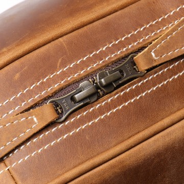 Мужская кожаная дорожная сумка Clayton светло-коричневая фото