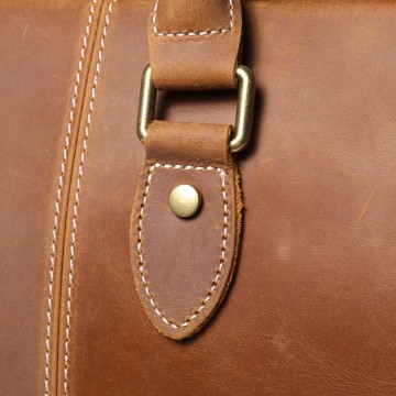 Чоловіча шкіряна дорожня сумка Clayton світло-коричнева фото