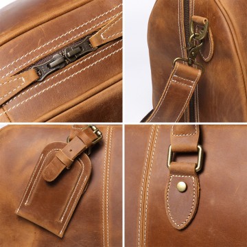Чоловіча шкіряна дорожня сумка Clayton світло-коричнева фото