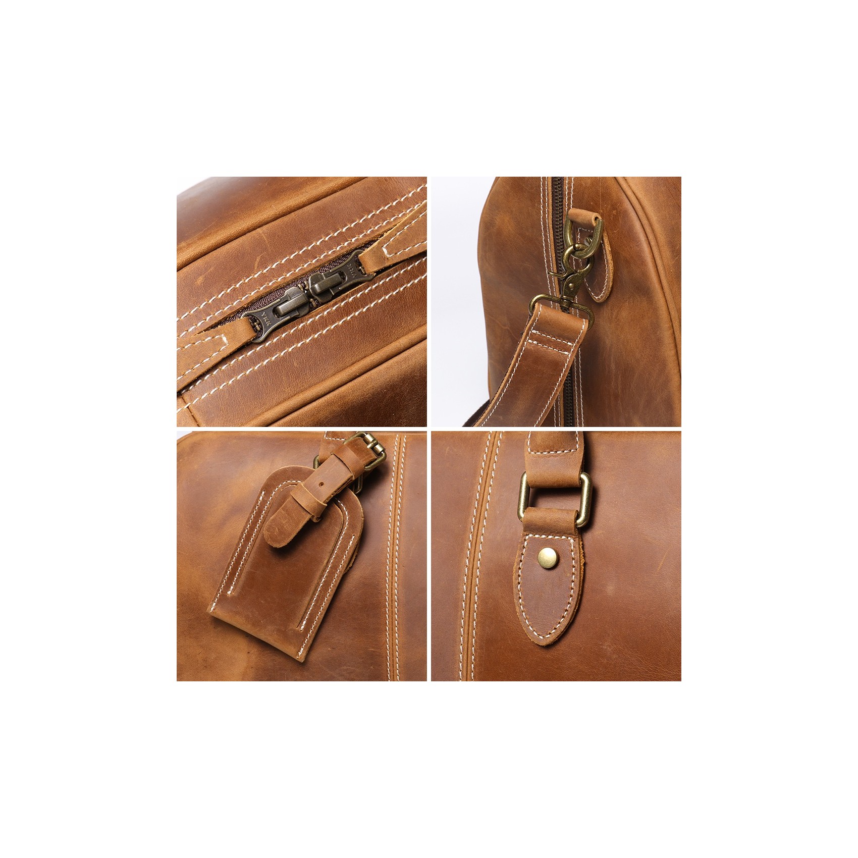 Мужская кожаная дорожная сумка Clayton светло-коричневая