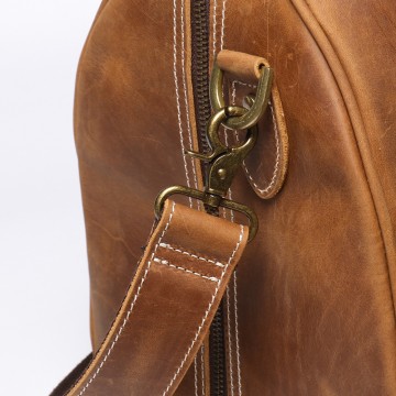 Мужская кожаная дорожная сумка Clayton светло-коричневая фото