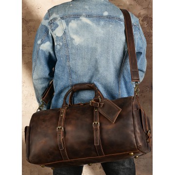 Мужская кожаная дорожная сумка Lydford темно-коричневая фото