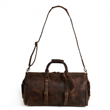 Чоловіча шкіряна дорожня сумка Lydford темно-коричнева фото