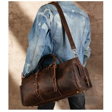 Мужская кожаная дорожная сумка Lydford темно-коричневая фото