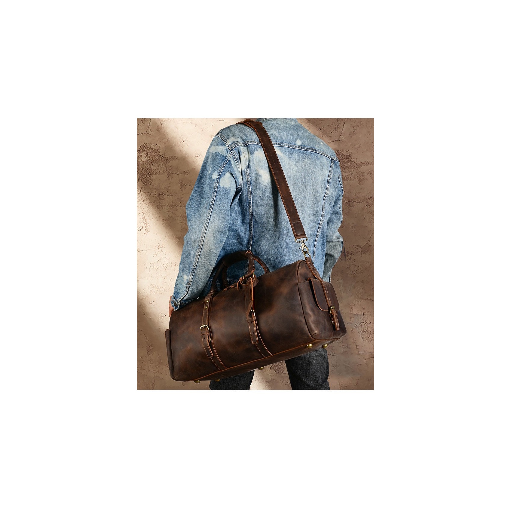 Мужская кожаная дорожная сумка Lydford темно-коричневая