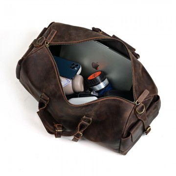 Мужская кожаная дорожная сумка Lydford темно-коричневая фото