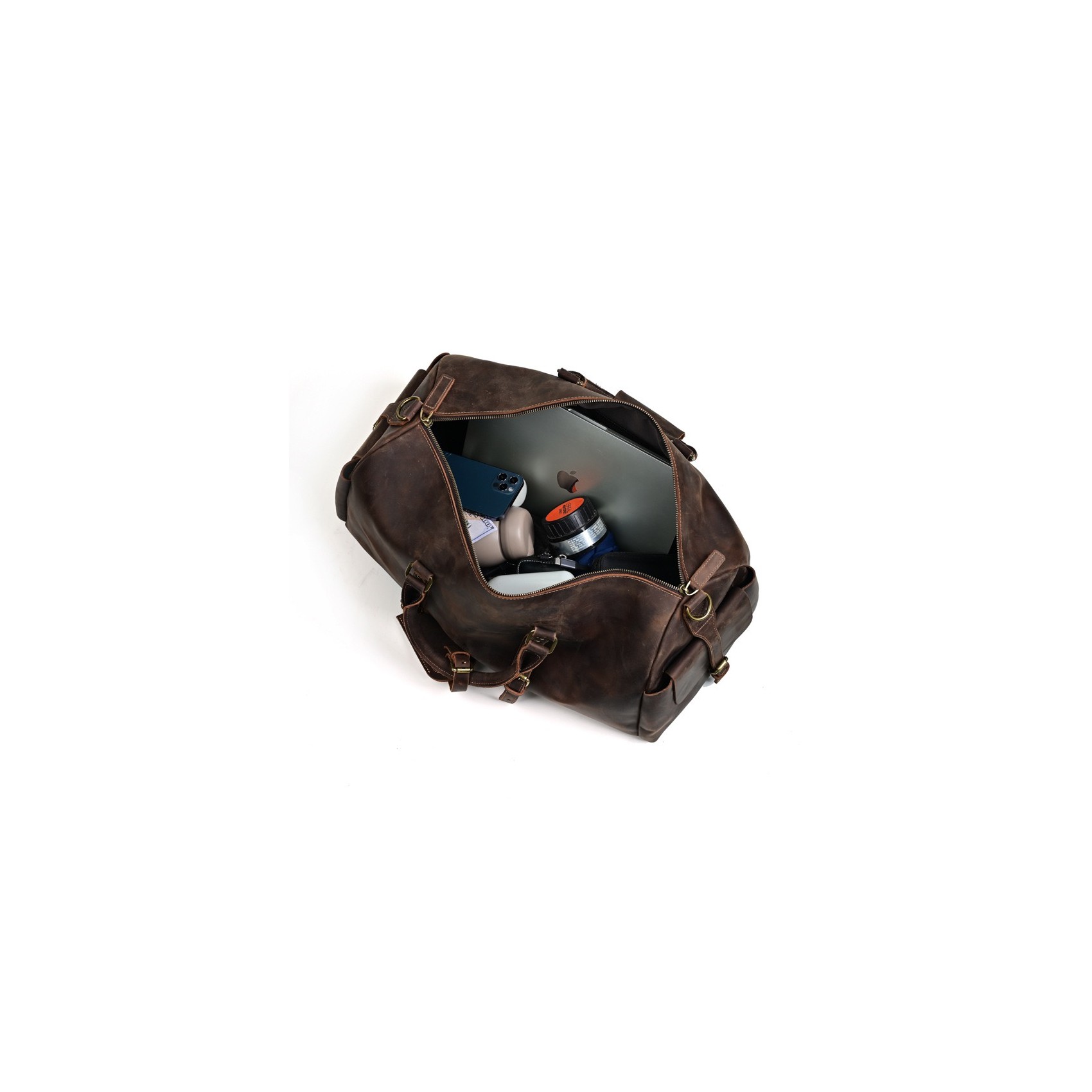 Мужская кожаная дорожная сумка Lydford темно-коричневая