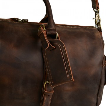 Мужская кожаная дорожная сумка Lydford темно-коричневая фото