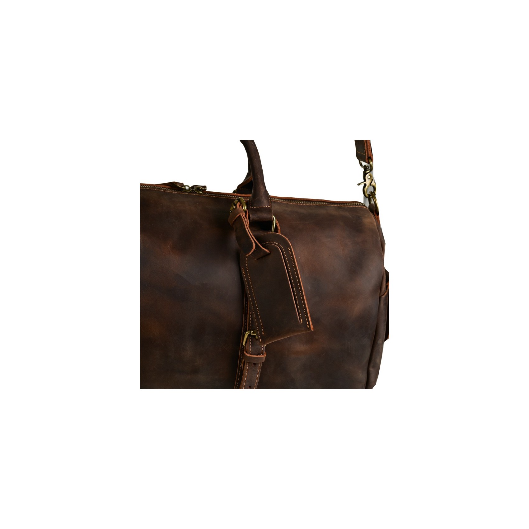 Чоловіча шкіряна дорожня сумка Lydford темно-коричнева