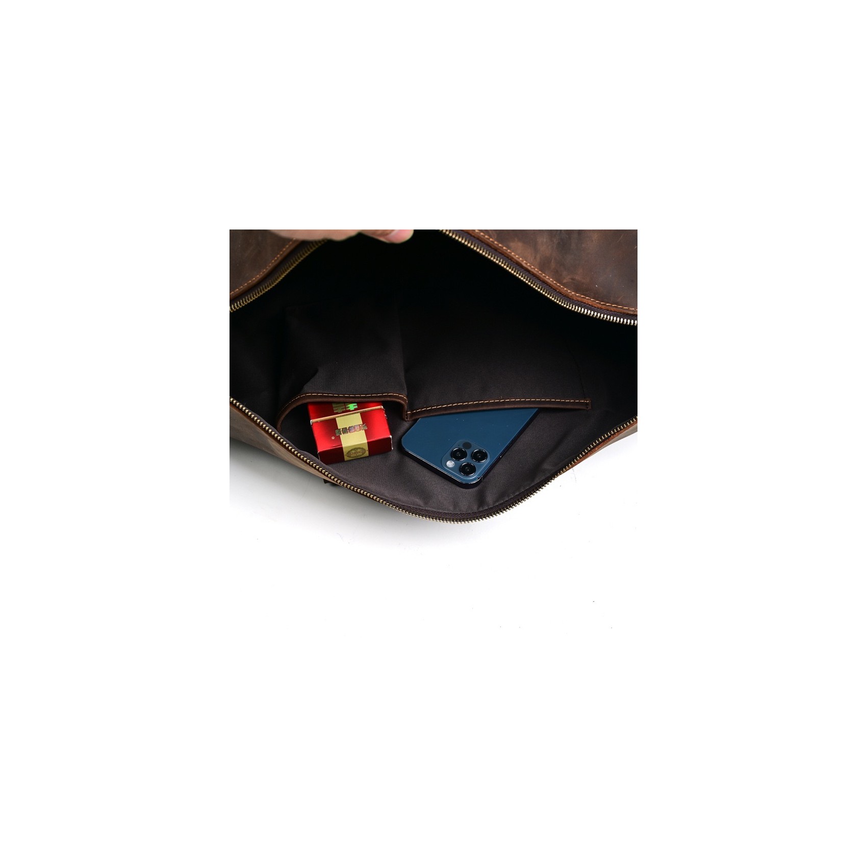 Мужская кожаная дорожная сумка Lydford темно-коричневая