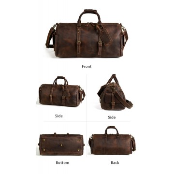 Чоловіча шкіряна дорожня сумка Lydford темно-коричнева фото